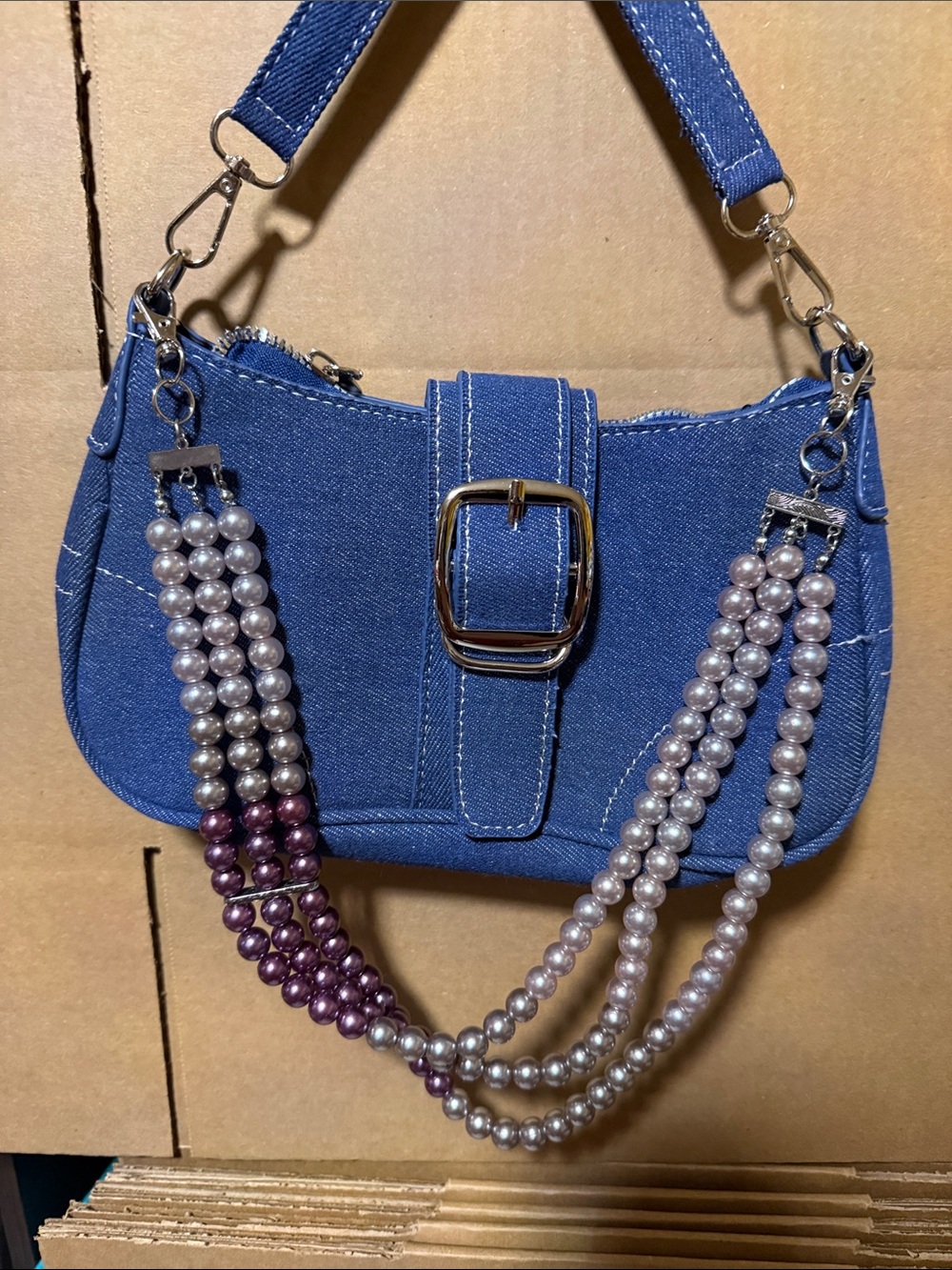 Purple and gray Pearl Strap